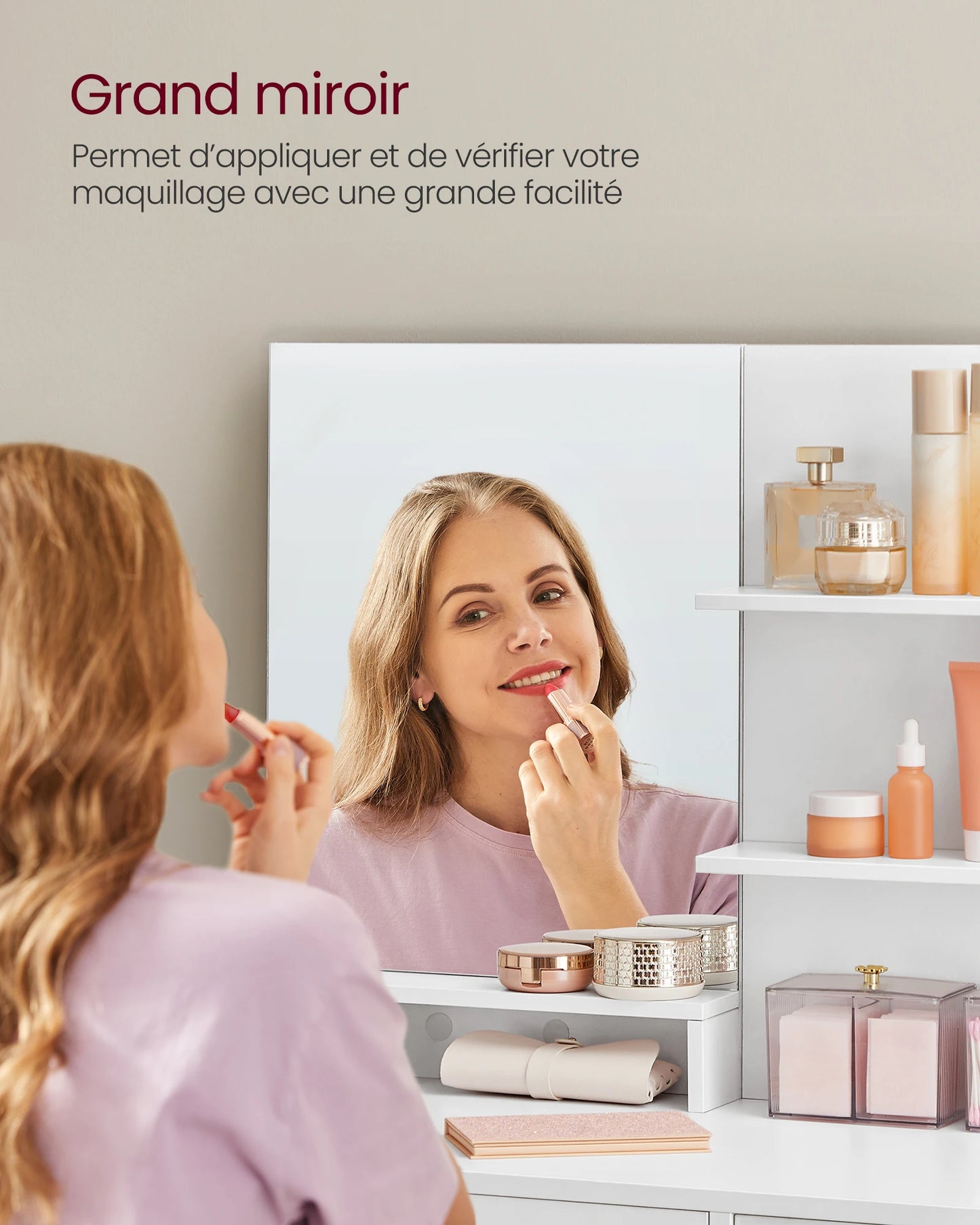 Coiffeuse de maquillage SANS TABOURET