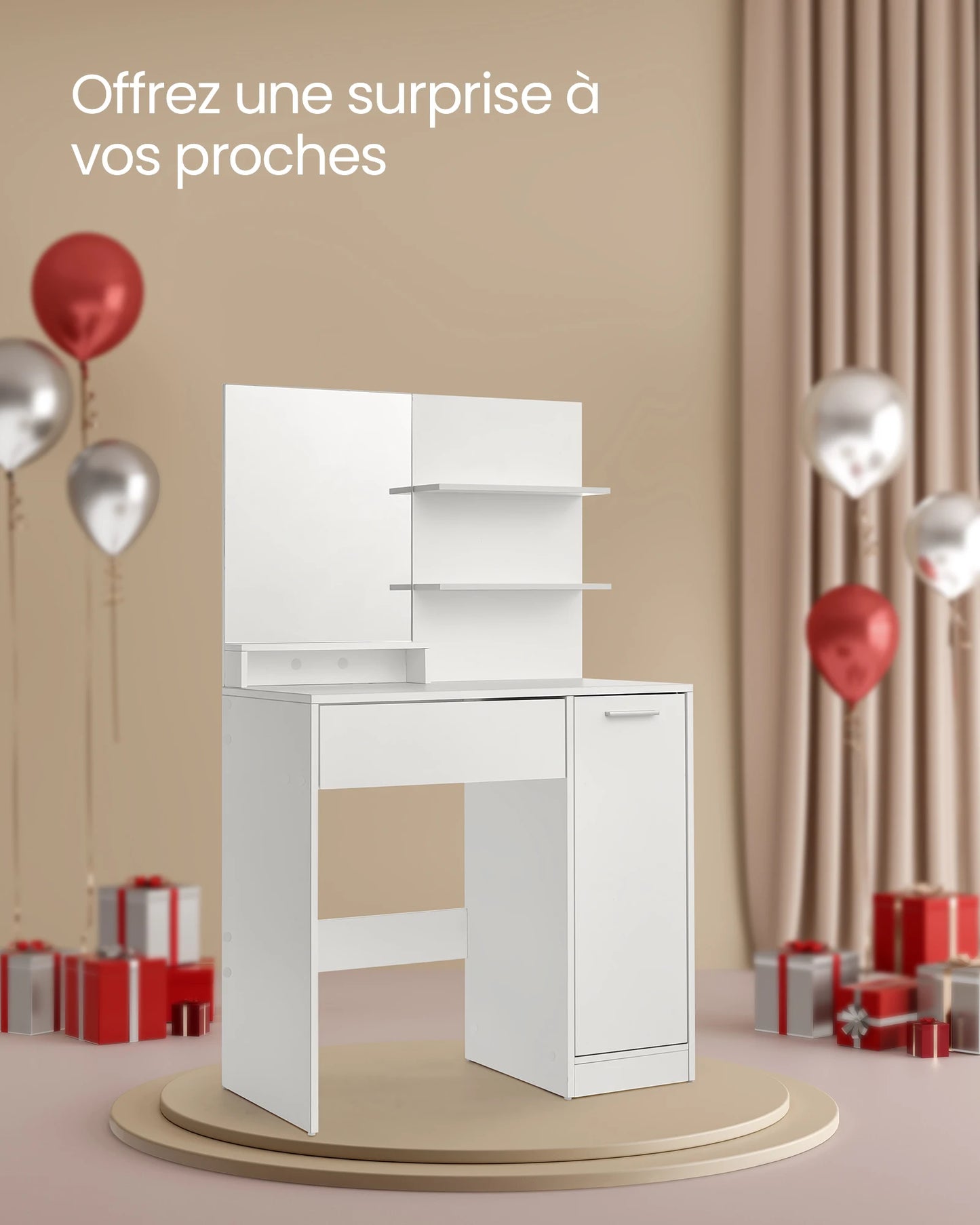 Coiffeuse de maquillage SANS TABOURET