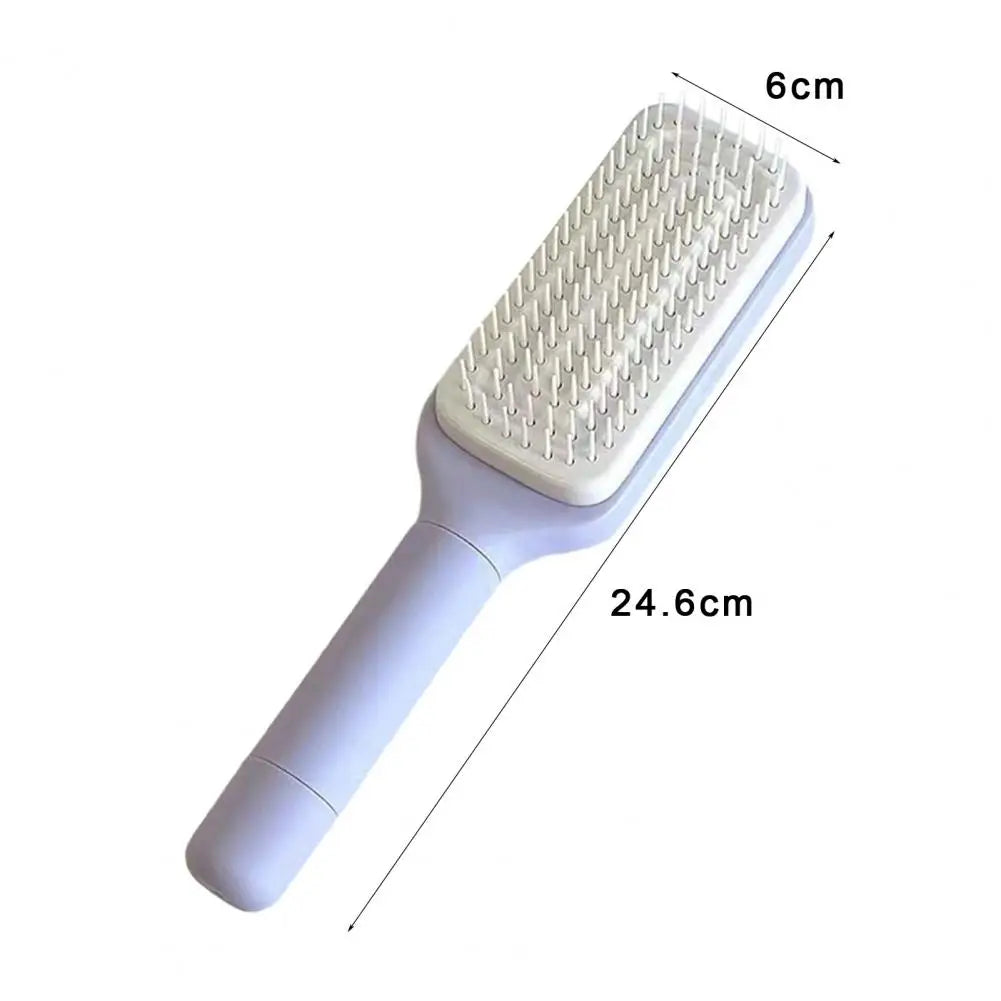 Rotating Comb Long Handle Anti-static Scalp Massage Hair Comb for Women Self Hair Brush with Retractable Comb Hairdressing Tool